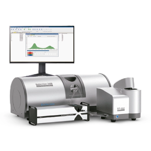 Granulómetro de bettersizer en funcionamiento