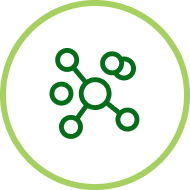 Icono representativo de la evaluación de partículas y mezclas.