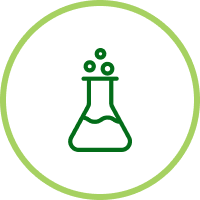 Icono representando material de laboratorio para la industria química.